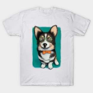 Corgi gentleman illustrated dog T-Shirt